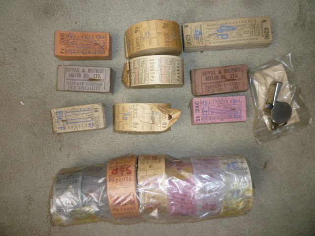 Three various bus conductors ticket machines Image