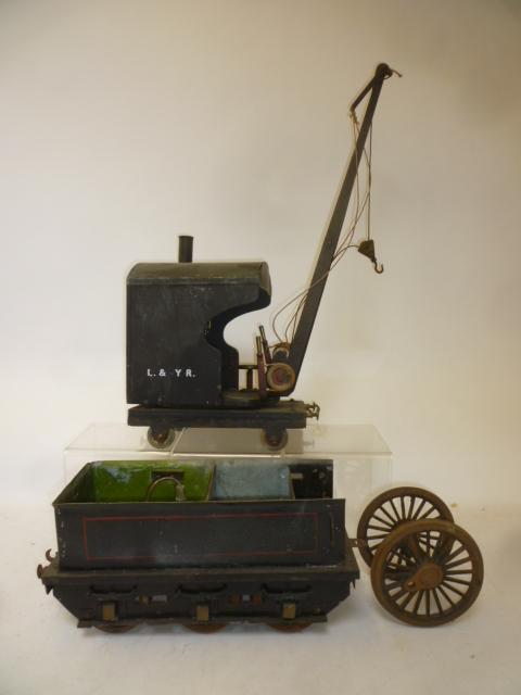 A wood and metal model of a small L.Y. Steam Crane Image