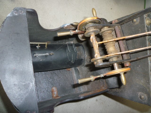 A wood and metal model of a small L.Y. Steam Crane Image