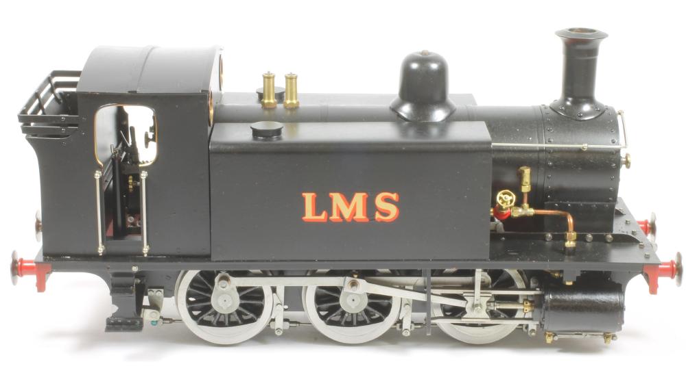 A live steam 3 1/2" gauge coal fired model of Caledonian Railway 0-6-0 tank locomotive Image