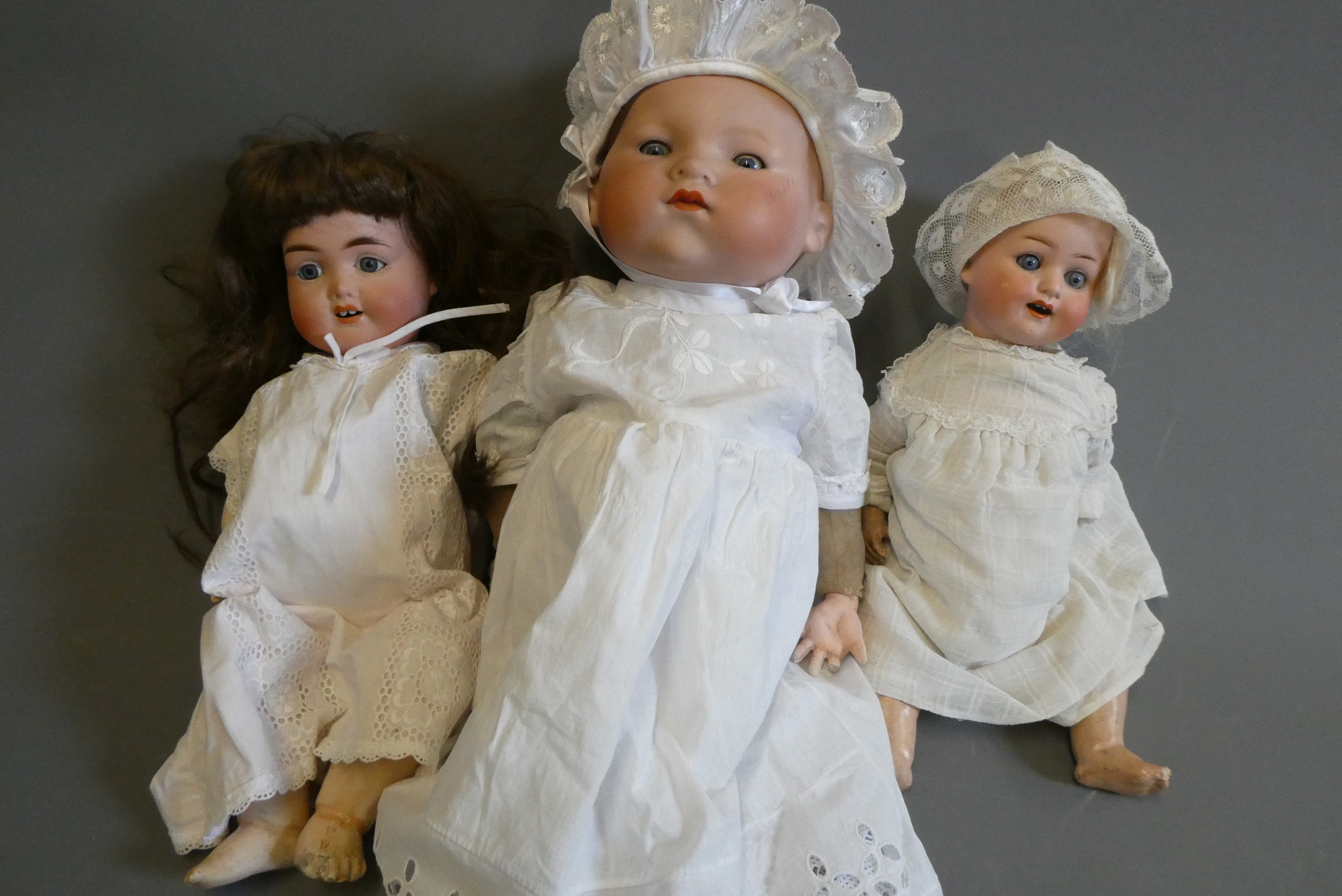 Three German bisque head dolls Image