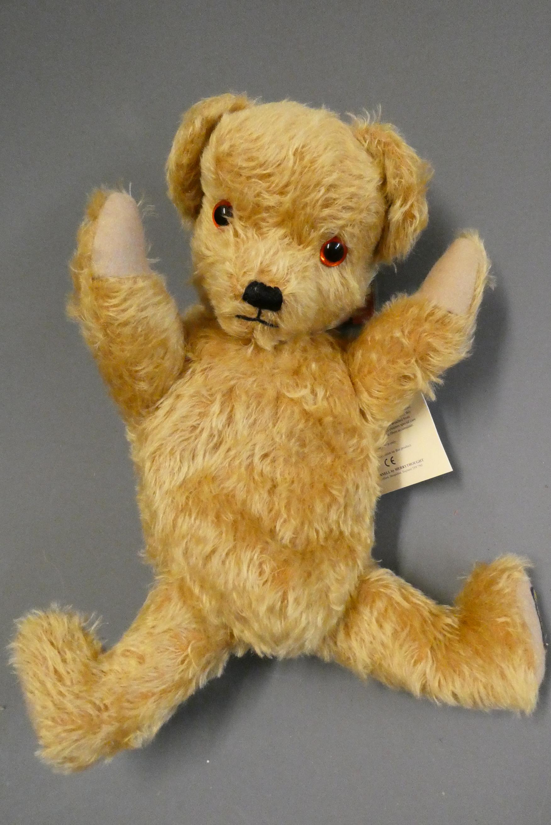 A Merrythought Alpha-Farnell teddy bear pyjama case, limited edition 66 of 750, with amber eyes, Image