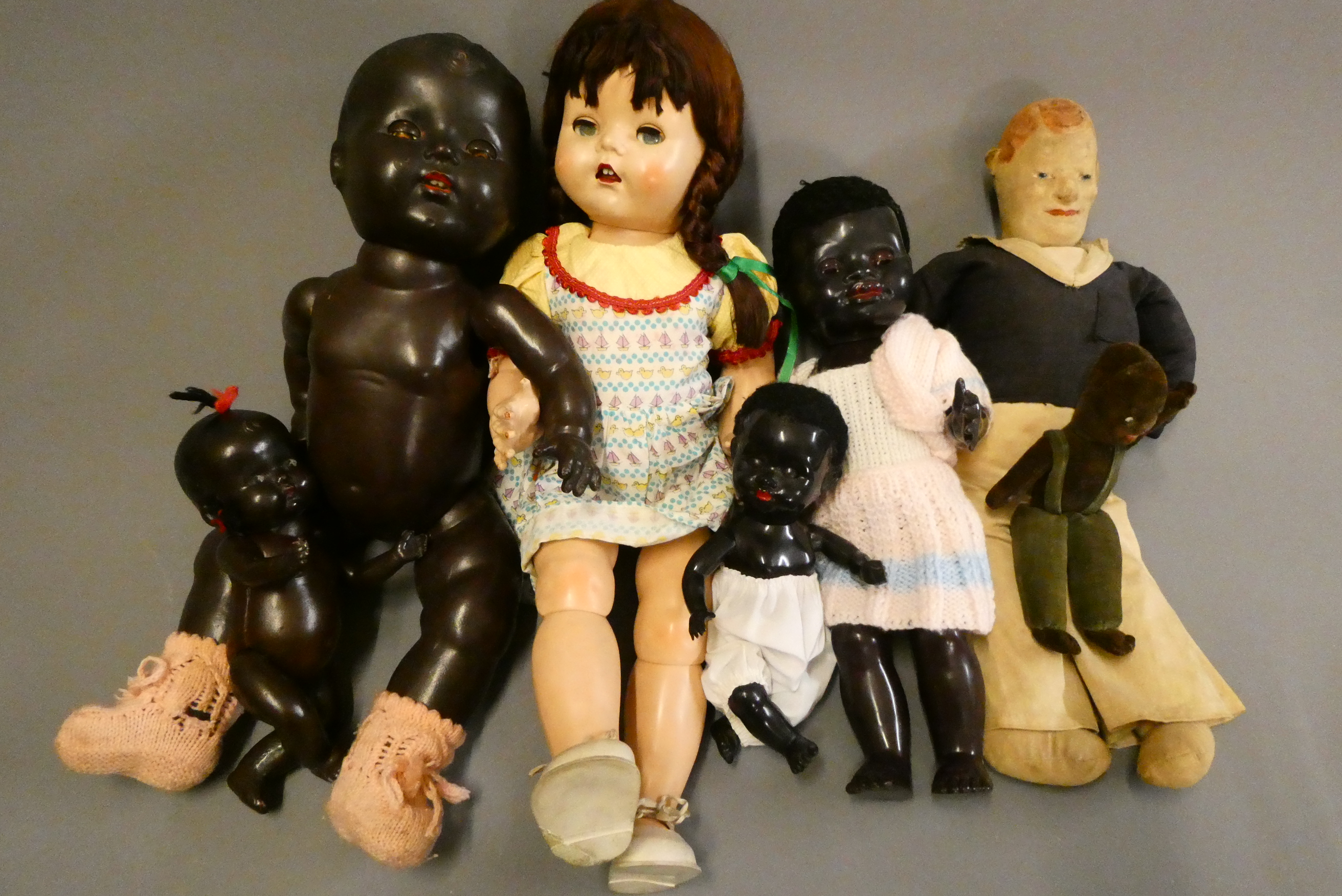 Seven vintage dolls Image