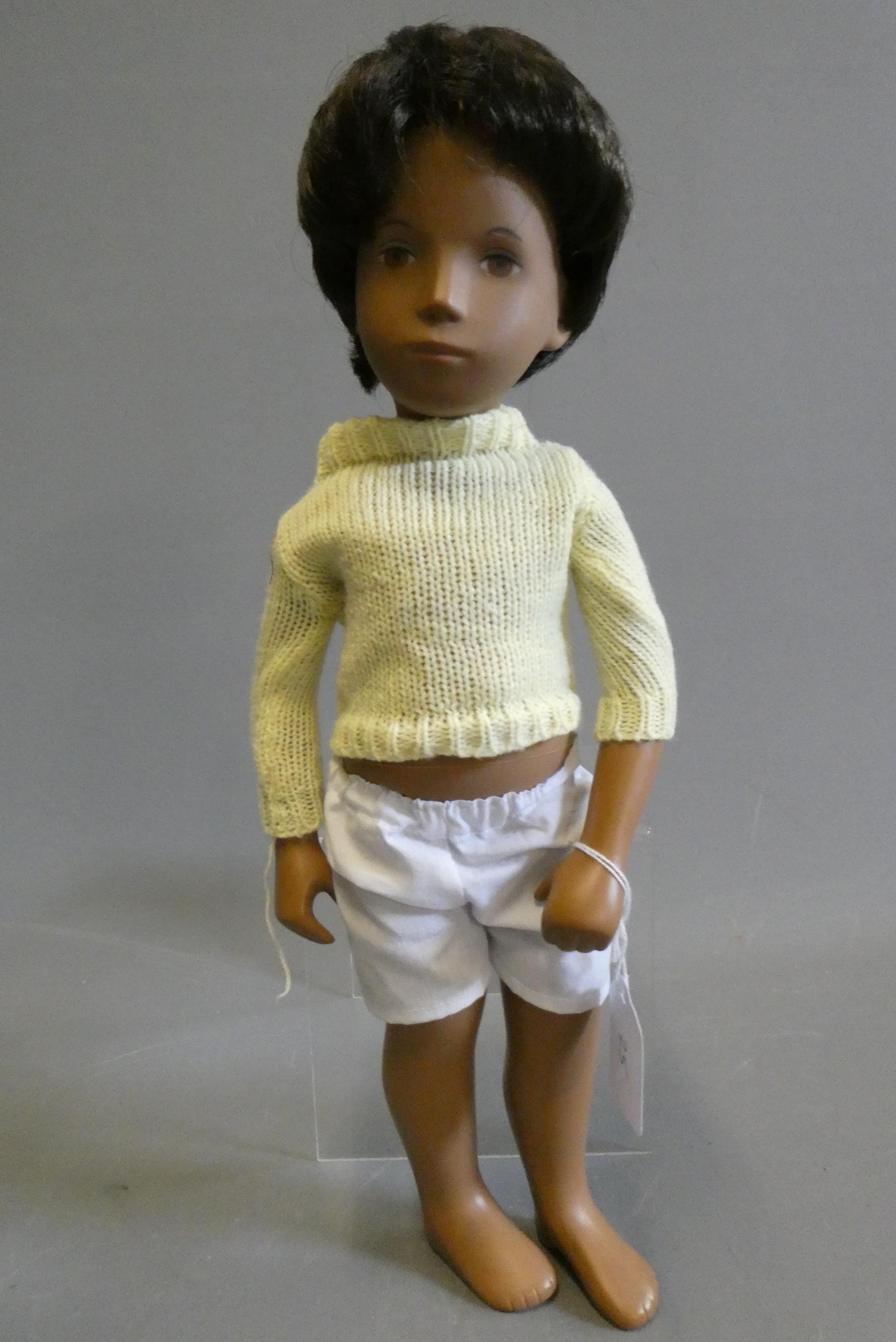 Sasha boy doll, with brown hair and jointed body, 16" long Image