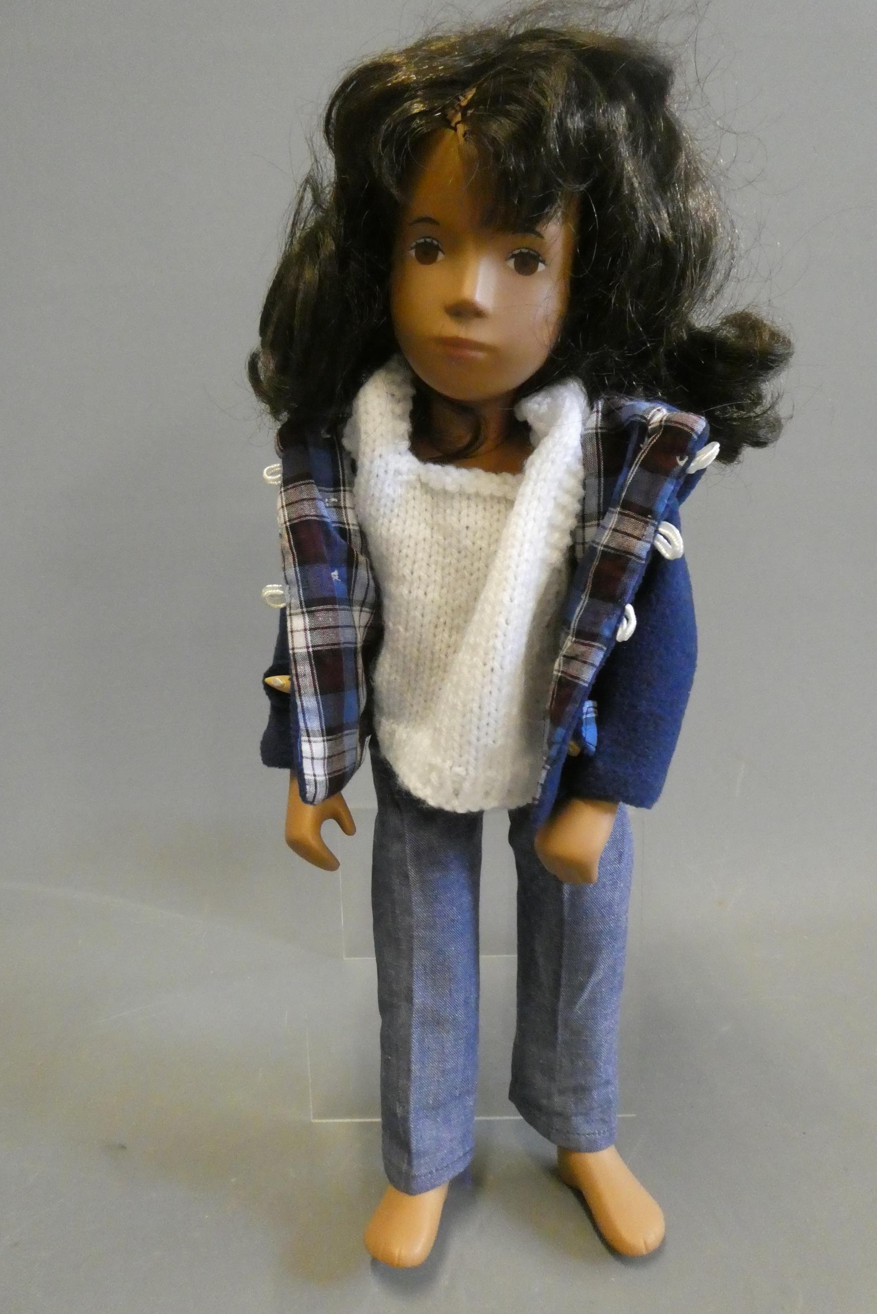 Sasha girl doll, with brown hair and jointed body, 16" long Image