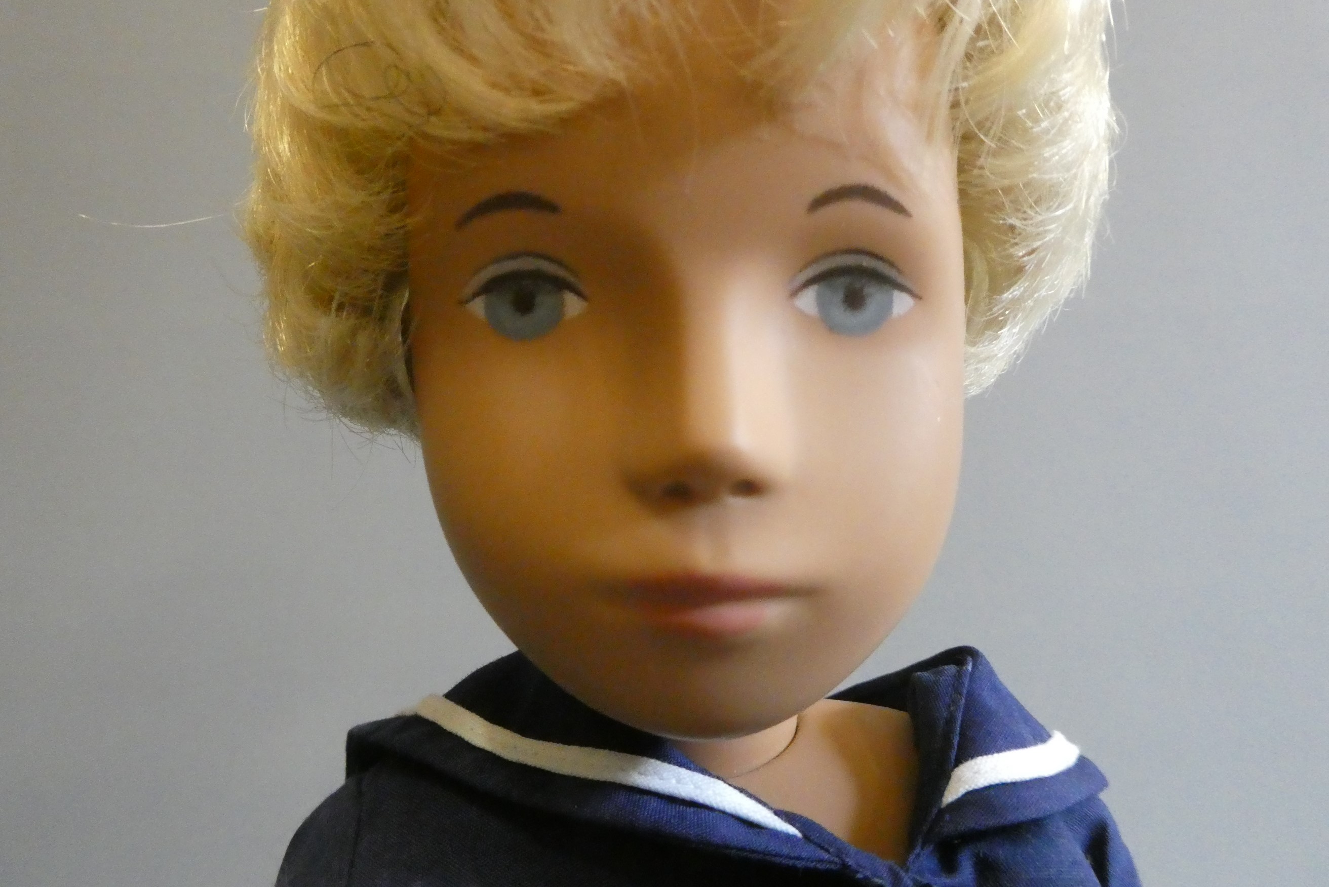 Sasha Serie boy doll, with blond hair, jointed body and wrist tag, 16" long Image