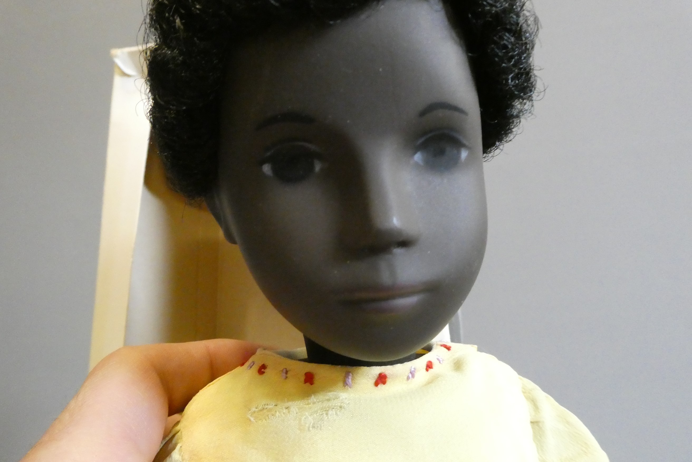 Sasha girl doll, with black curly hair and jointed body, 16" long, with Sasha box (2) Image