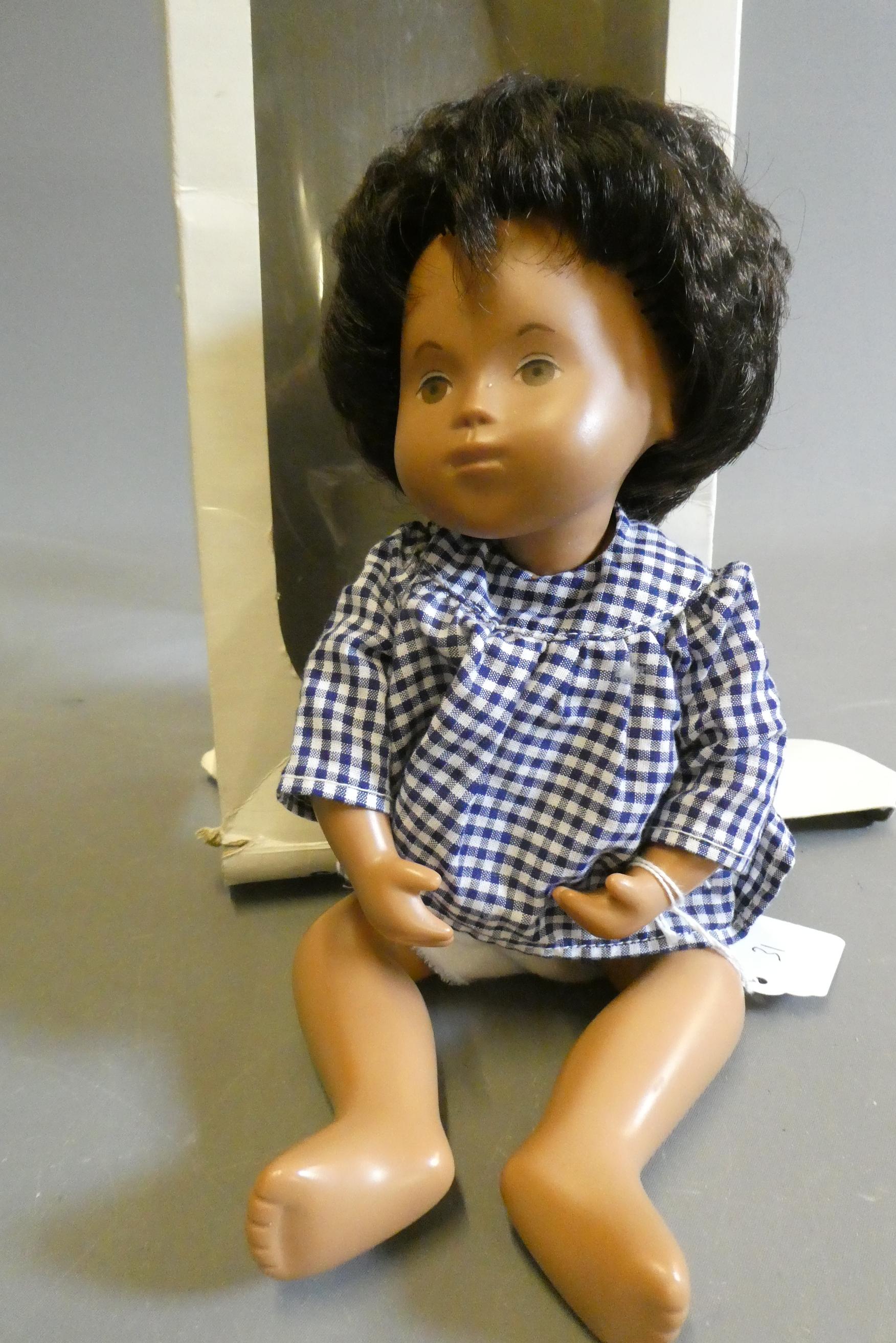 Sasha baby doll, with brown hair and jointed body, 12" long, with Sasha box (2) Image