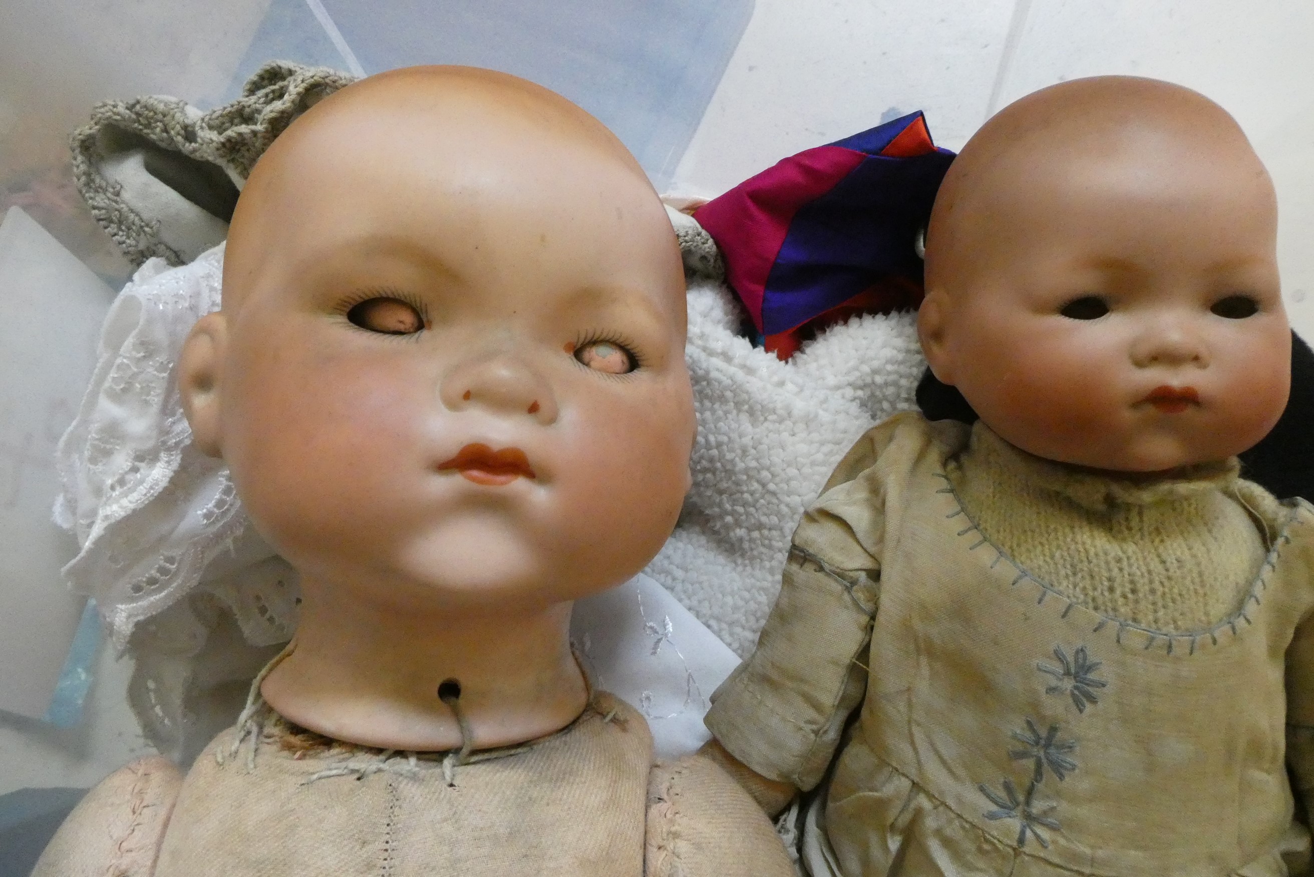 Four Armand Marseille bisque head baby dolls Image