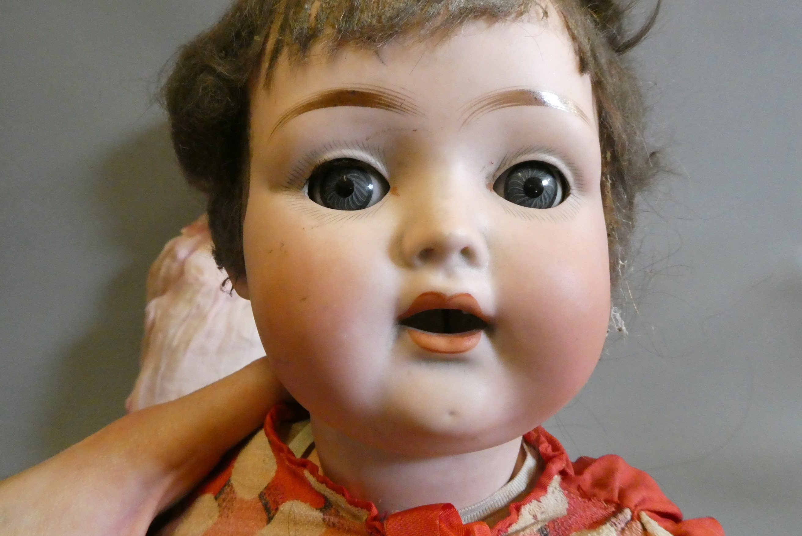 Three bisque socket head dolls Image