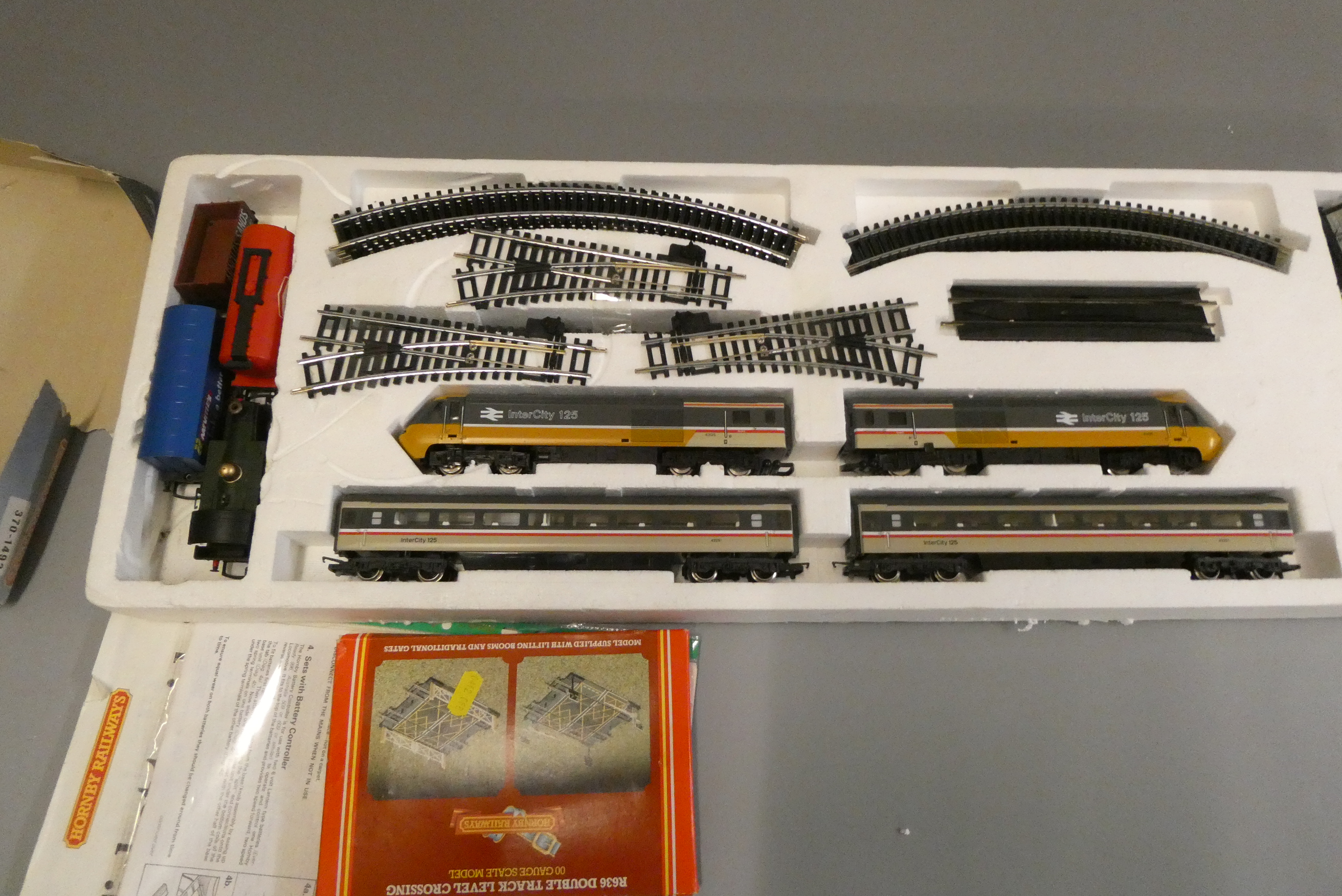 Hornby inter-city train set, boxed with track and small 0-4-0 tank ...