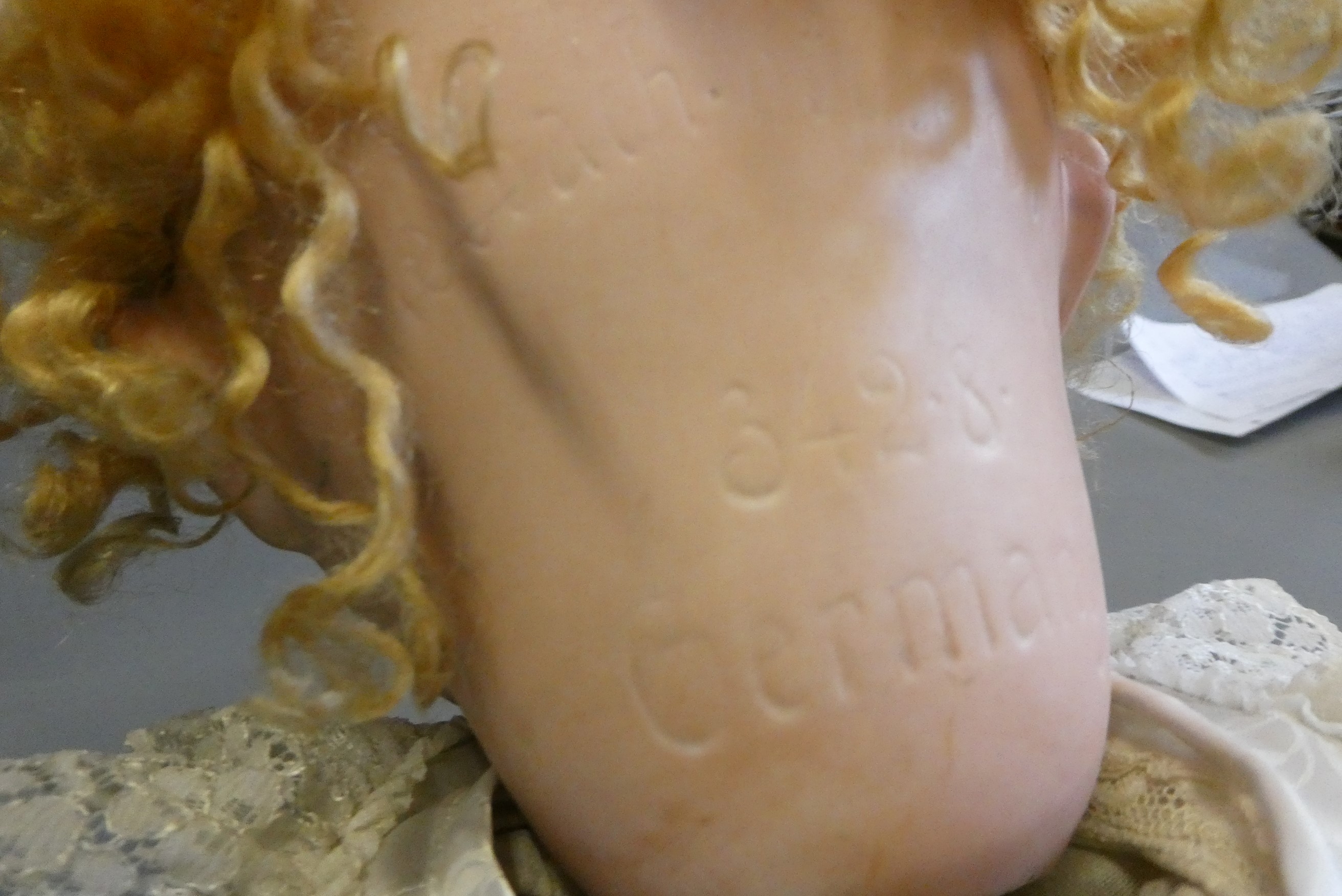 A Heubach Koppelsdorf bisque socket head character doll, with blue glass sleeping eyes, open mouth, Image