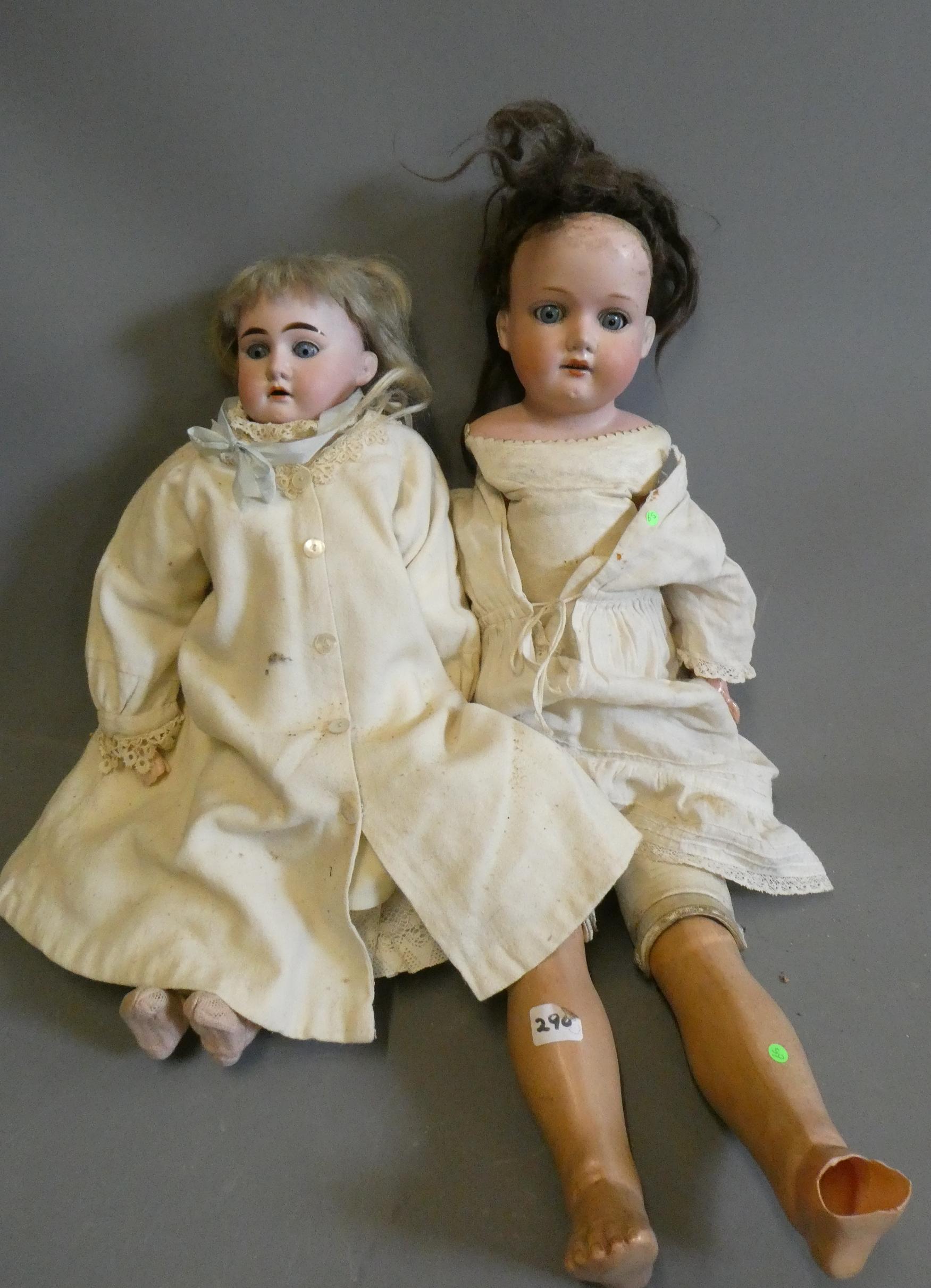 Two Armand Marseille bisque shoulder head dolls Image
