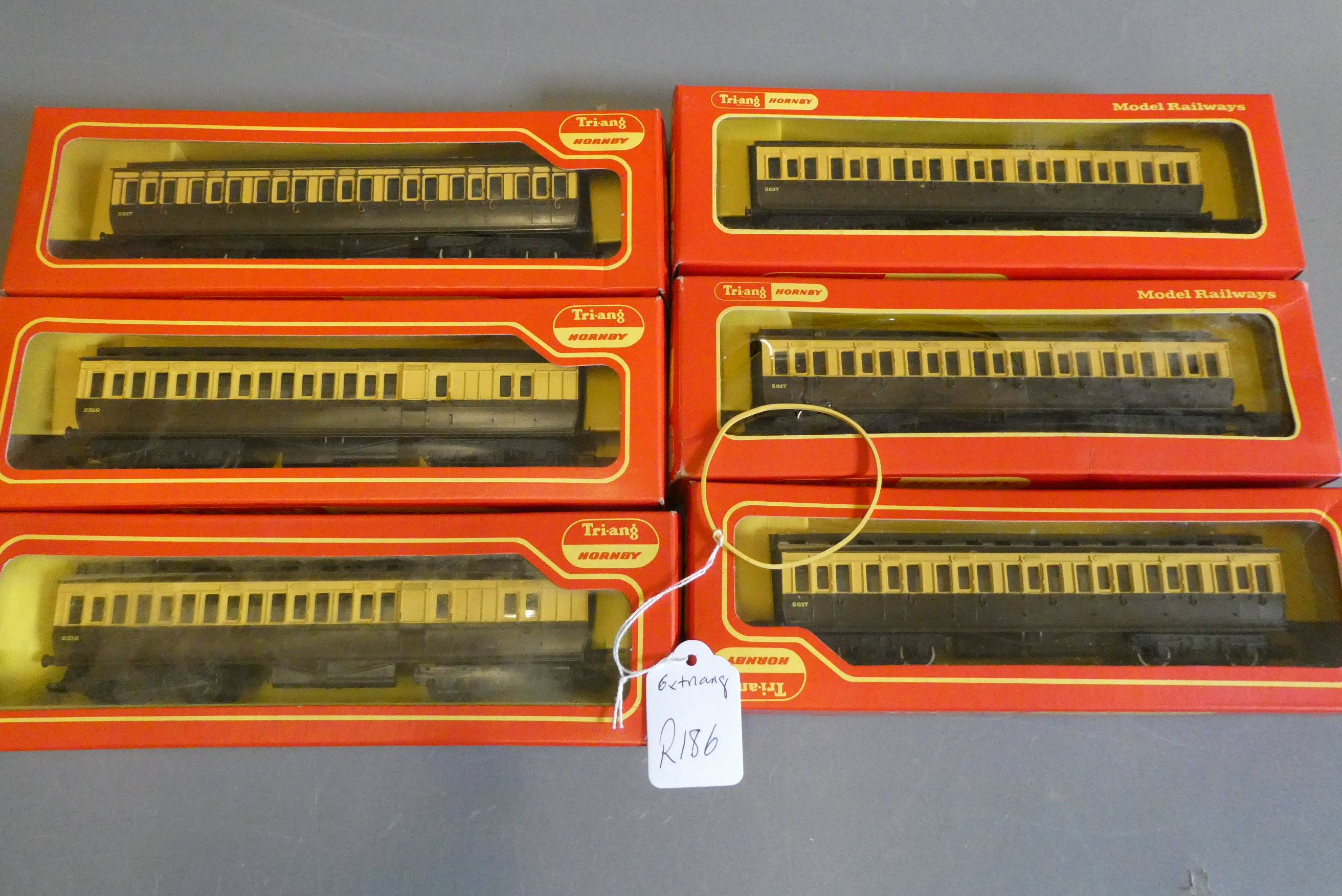 Six gwr clerestory coaches by triang, all items boxed good+ | Hartleys ...