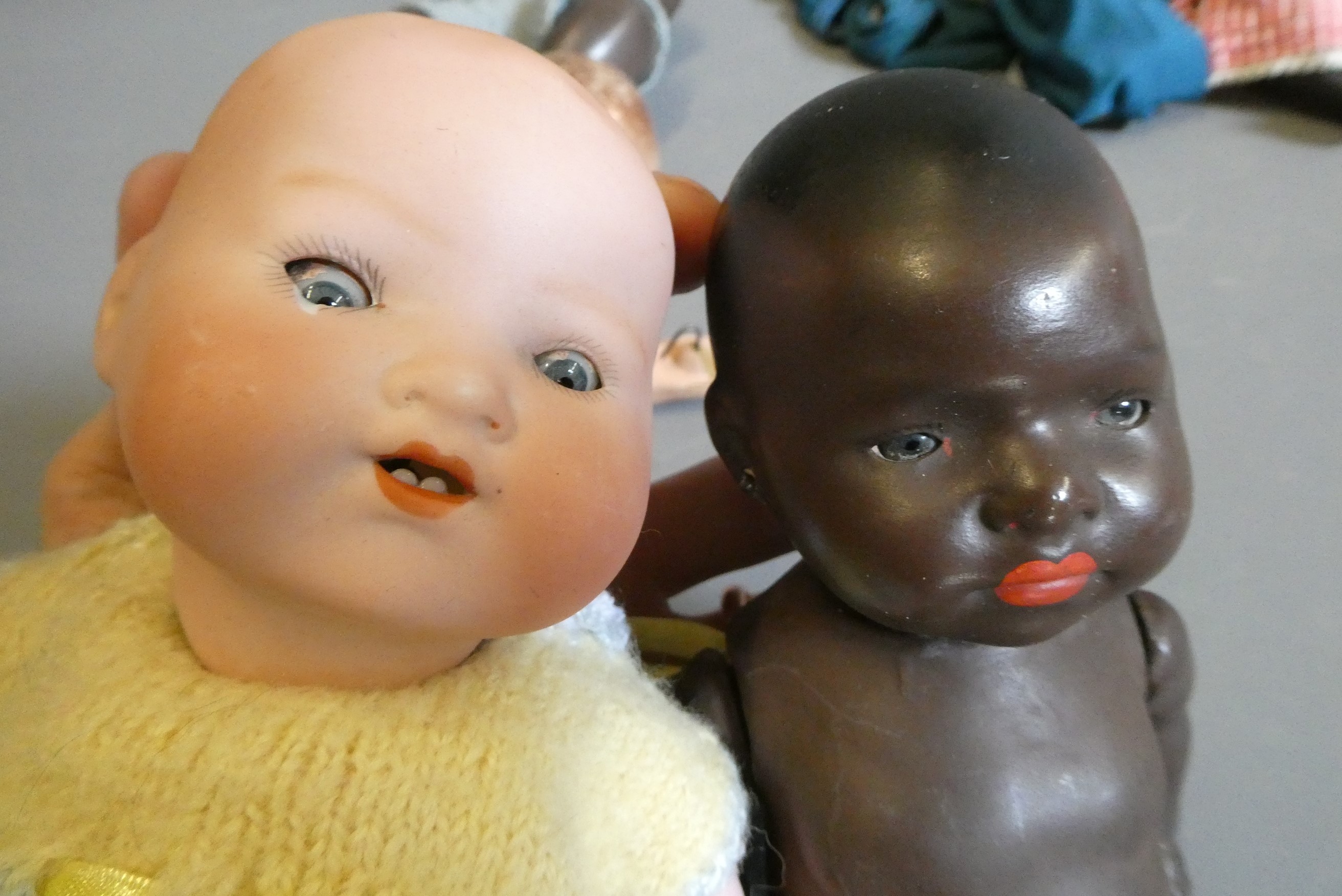 Eight vintage and early 20th century dolls, including an AM 351 baby, a Heubach Koppelsdorf 300, Image