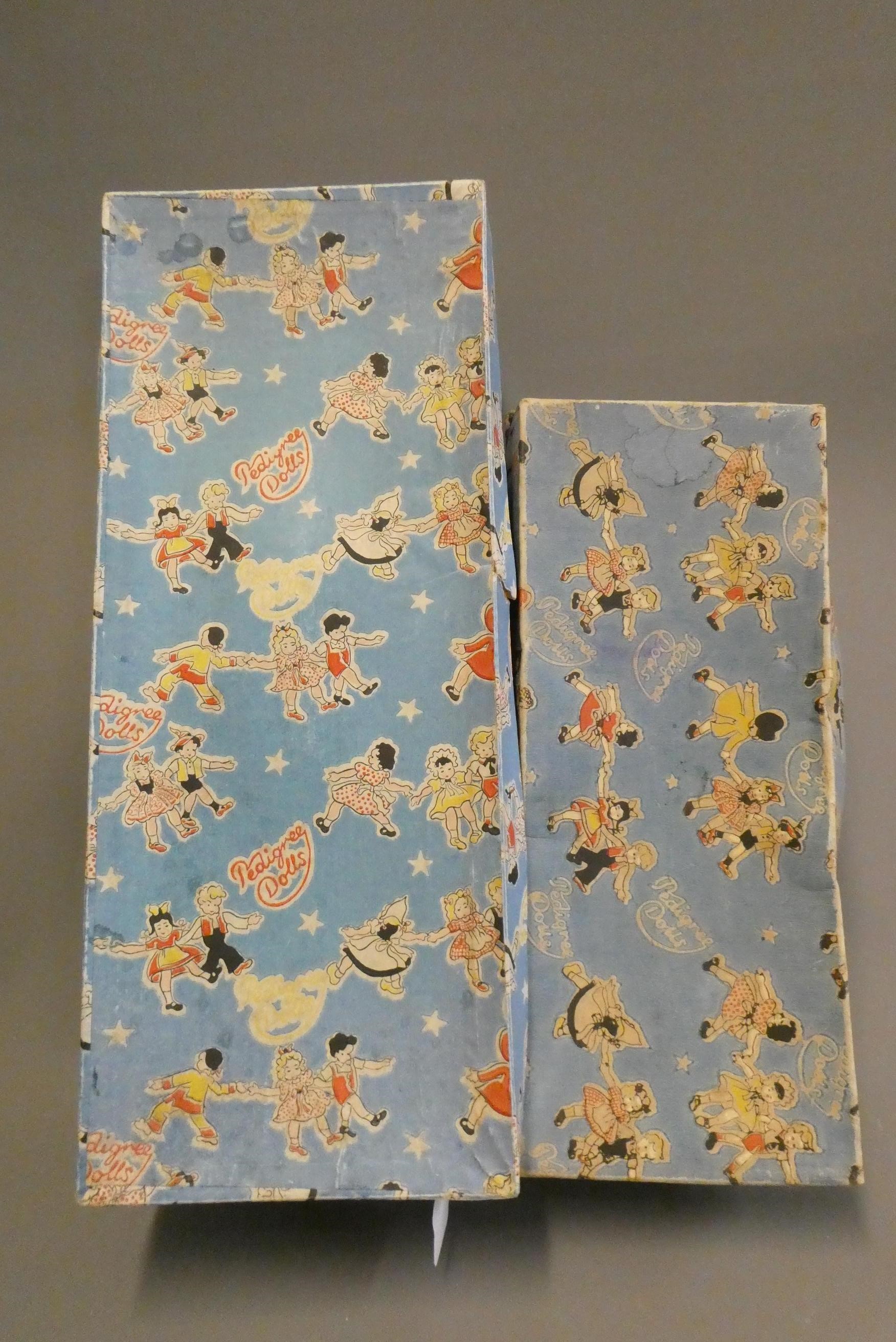 Two Pedigree dolls, both in original blue Pedigree boxes, largest doll 18" long Image