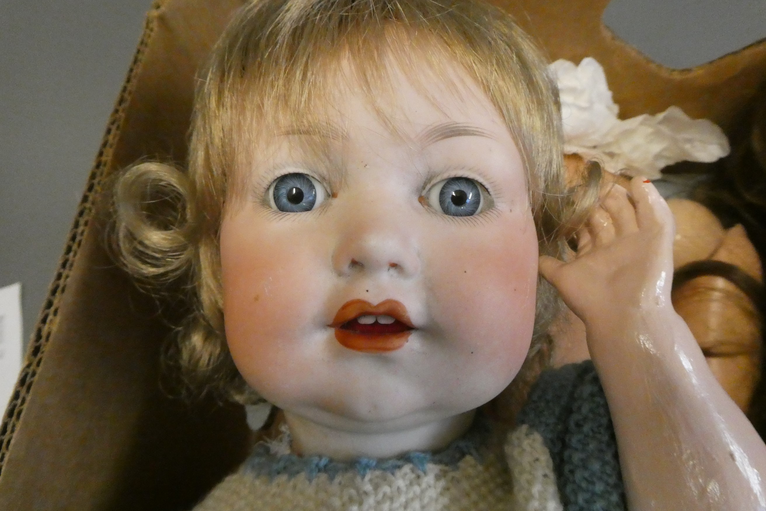Two Armand Marseille bisque socket head dolls Image