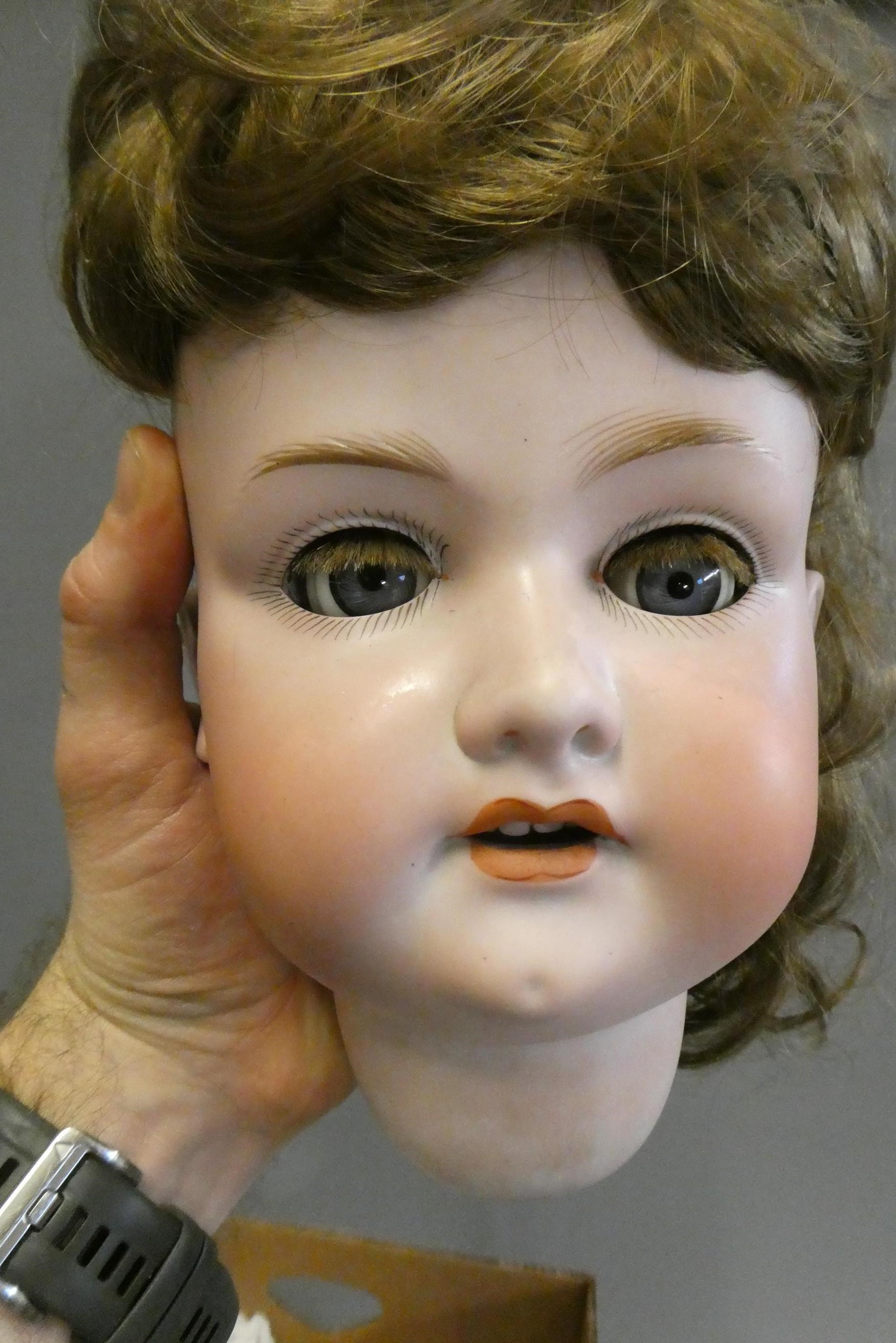 Two Armand Marseille bisque socket head dolls Image