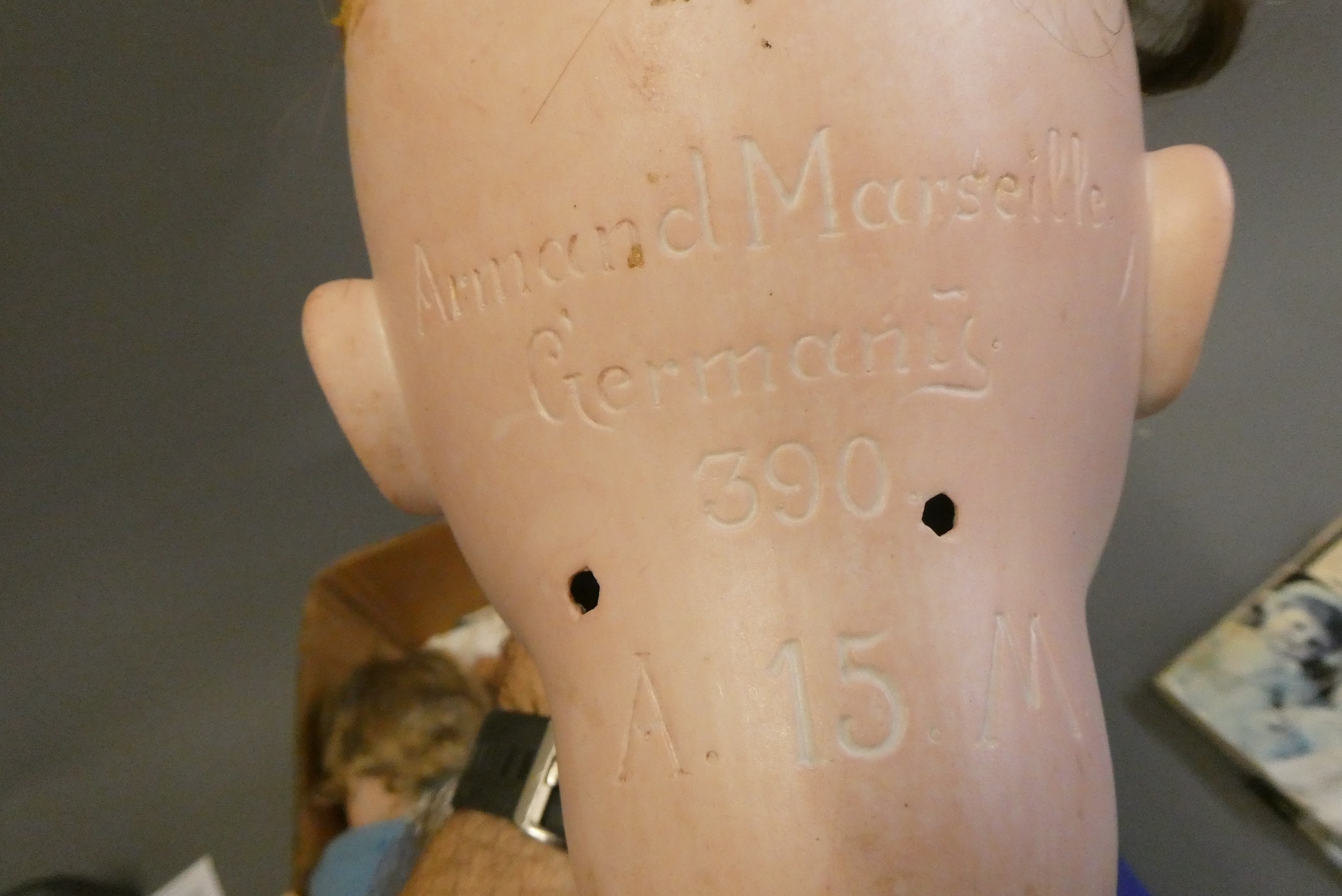 Two Armand Marseille bisque socket head dolls Image