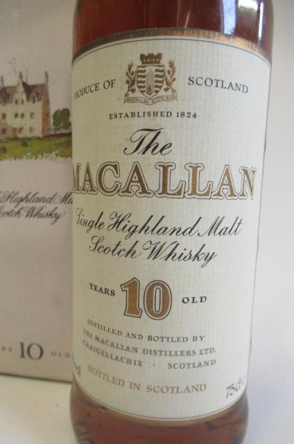 One bottle The Macallan 10yr old single malt whisky Image