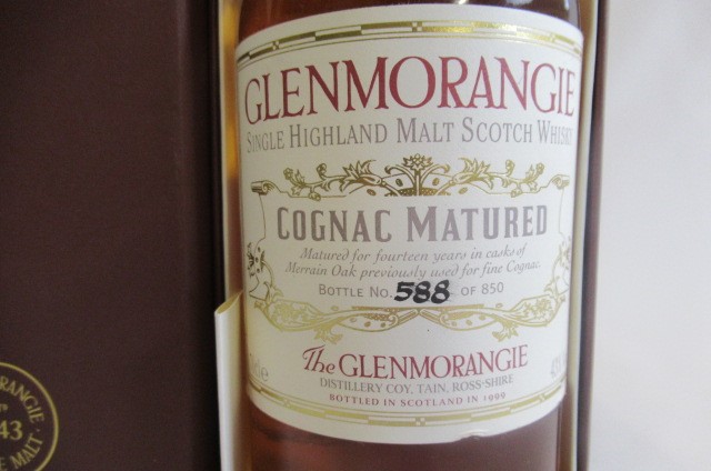 One bottle Glenmorangie Cognac Matured single highland malt whisky Image