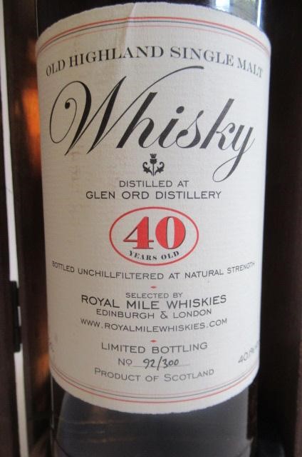 One bottle Glen Ord 40yr old highland single malt Image