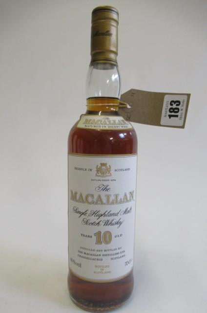 One bottle The Macallan 10yr old single highland malt whisky Image