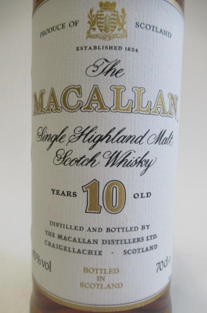 One bottle The Macallan 10yr old single highland malt whisky Image
