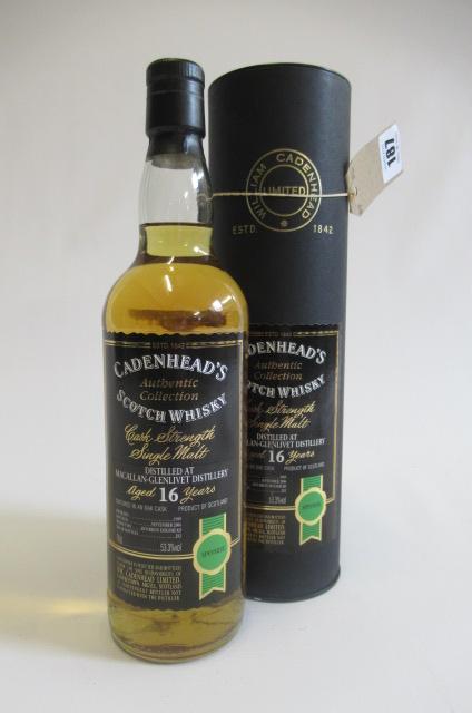 One bottle Cadenhead's 16 year old cask strength single malt whisky Image