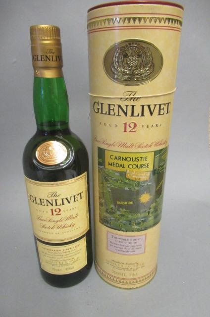 One bottle Glenlivet 12yr old Carnoustie Medal Course single malt whisky Image