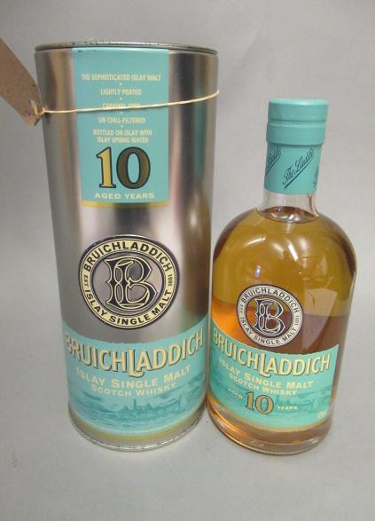 One bottle Bruichladdich 10yr old Islay single malt whisky Image