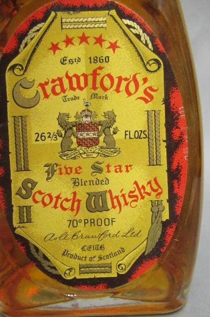One bottle Crawfords Five Star scotch whisky Image
