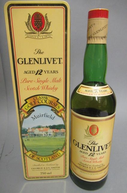One bottle Glenlivet 12yr old Muirfield classic golf course edition Image