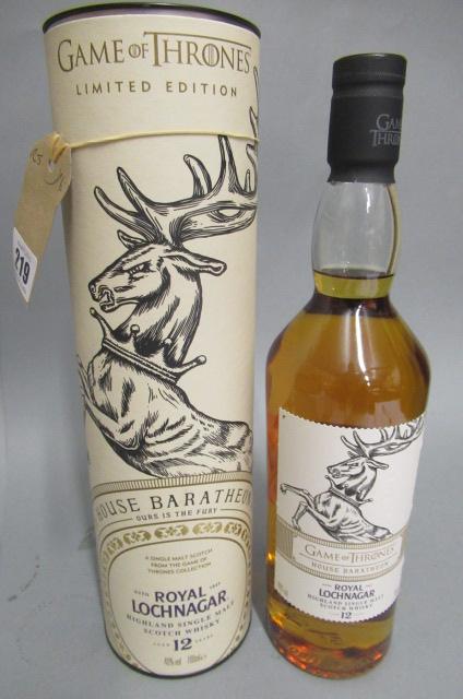 One bottle Lochnagar 12 year old Game of Thrones limited edition for House Baratheon Image