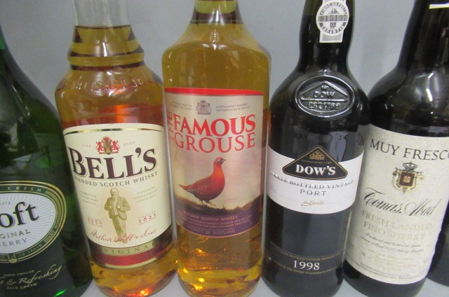 10 mixed bottles of spirits and liqueur Image
