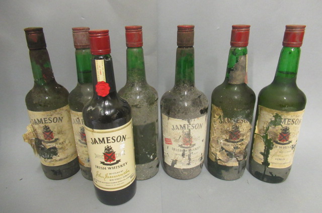 Seven bottles Jameson Irish Whiskey Image