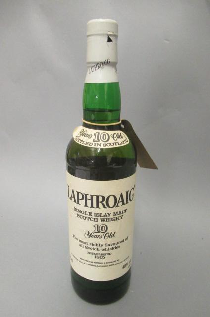 One bottle Laphroaig 10yr old single Islay malt whisky Image