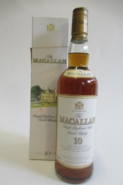 One bottle The Macallan 10yr old single highland malt scotch whisky Image