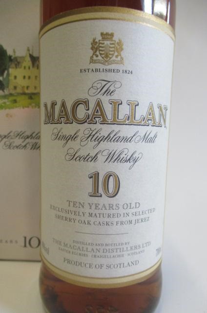 One bottle The Macallan 10yr old single highland malt scotch whisky Image