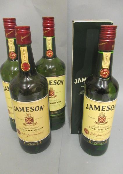 Three litres and 1 boxed 70cl bottle Jameson triple distilled Irish whiskey (4) Image