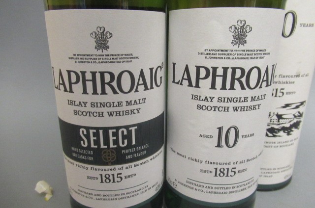 Two bottles Laphroaig Islay single malt whisky Image
