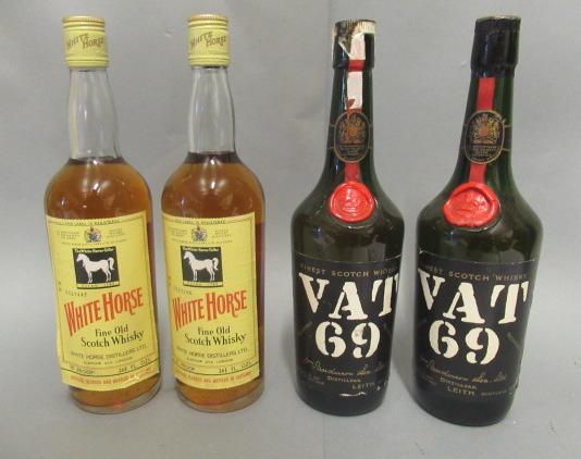 Two bottles of VAT 69 scotch whisky Image