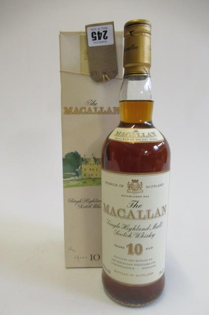 One bottle The Macallan 10yr old single Highland malt scotch whisky Image