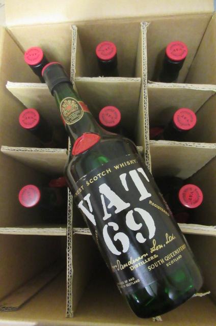 Nine bottles VAT 69 finest scotch whisky Image