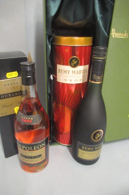 1 bottle Remy Martin VSOP fine champagne cognac in tube and Harrod's box Image