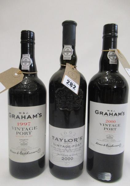 Three bottles of vintage port Image