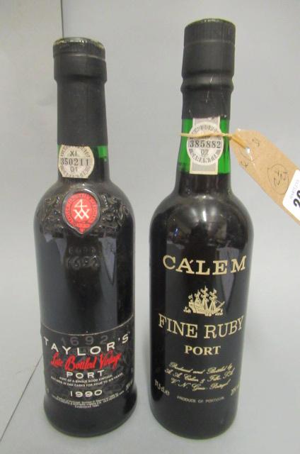 Two half bottles of port Image