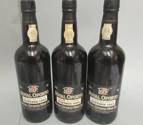 Three bottles 1983 Royal Oporto vintage port Image