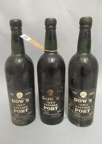 Three bottles 1960 Dows vintage port Image