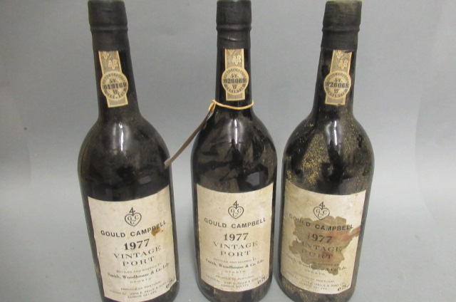 Three bottles 1977 Gould & Campbell vintage port Image